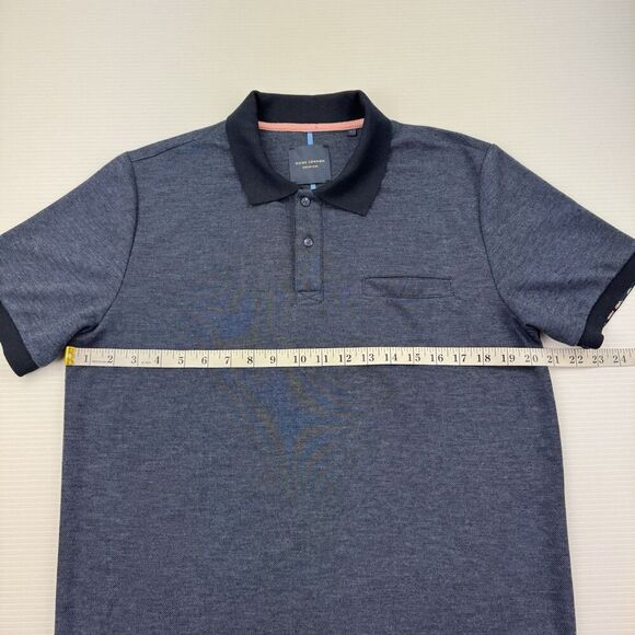 Guide London Polo Shirt Size Large Blue Hidden Skull Print Smart Polo Golf - Picture 6 of 11